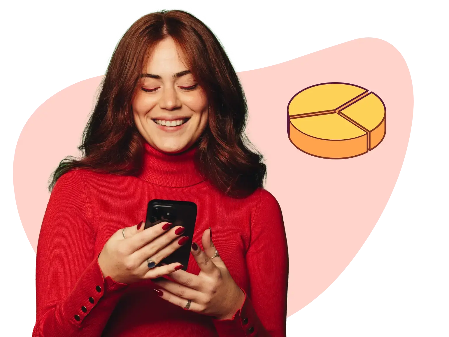 Woman managing her budget on a mobile phone.