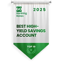 GOBankingRates 2025 Best High-Yield Savings Account Top 10 Badge 