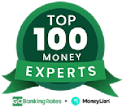 Top 100 Money Experts badge from GOBankingRates and MoneyLion