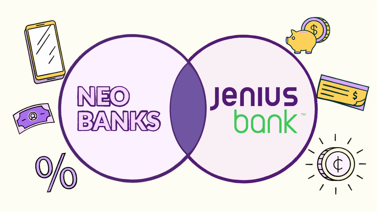 Venn diagram with neobanks on one side and Jenius Bank on the other