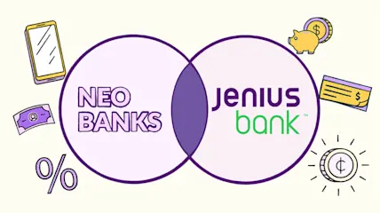 Venn diagram with neobanks on one side and Jenius Bank on the other