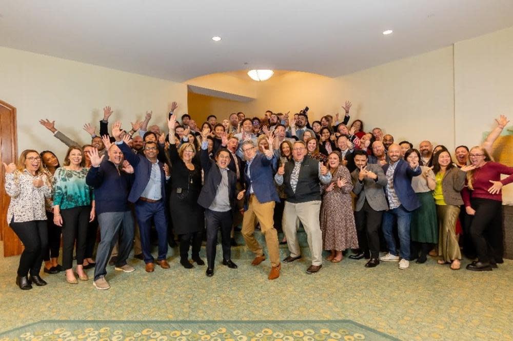 Group of employees at a meeting 