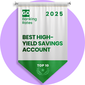 GOBankingRates 2025 Best High-Yield Savings Account Top 10 Badge 